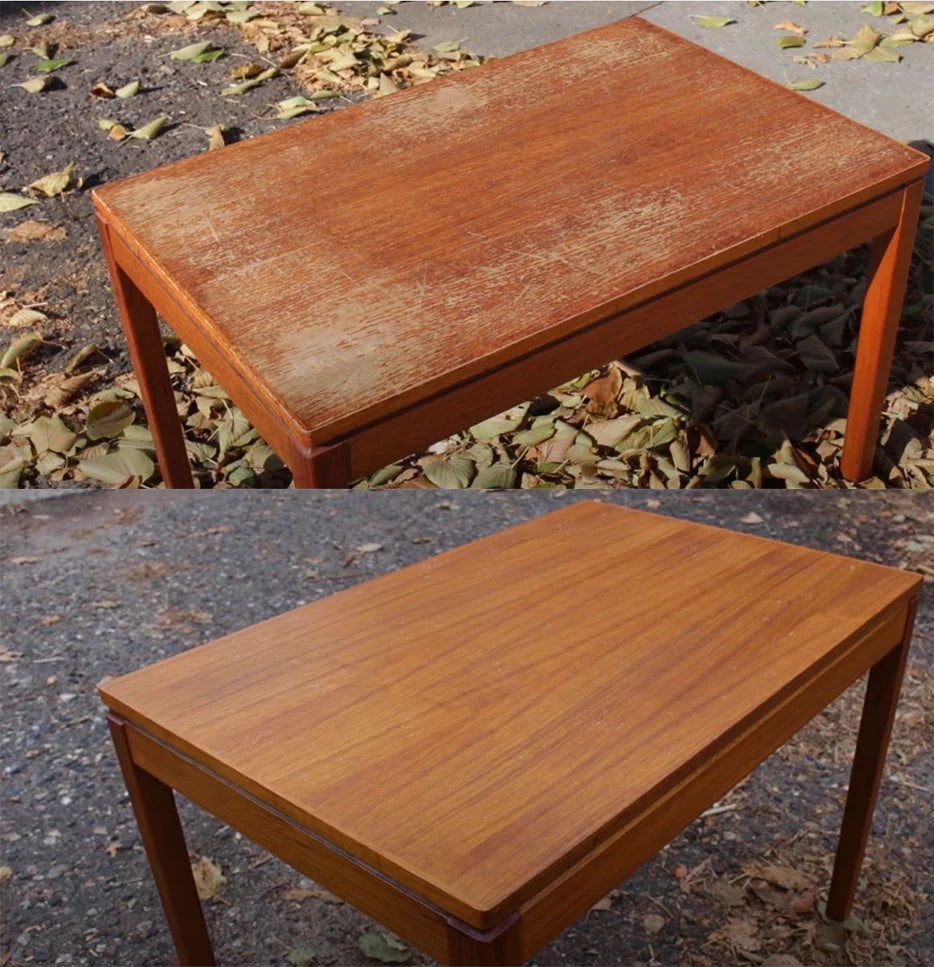 brillance bois de cozy currant renovation table avant apres Image