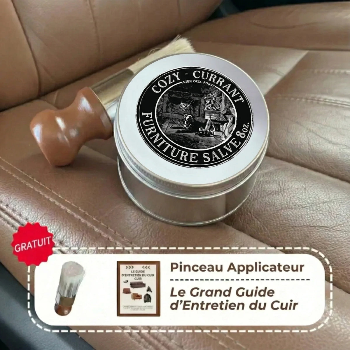 Crème pour restauration Cuir siège automobile