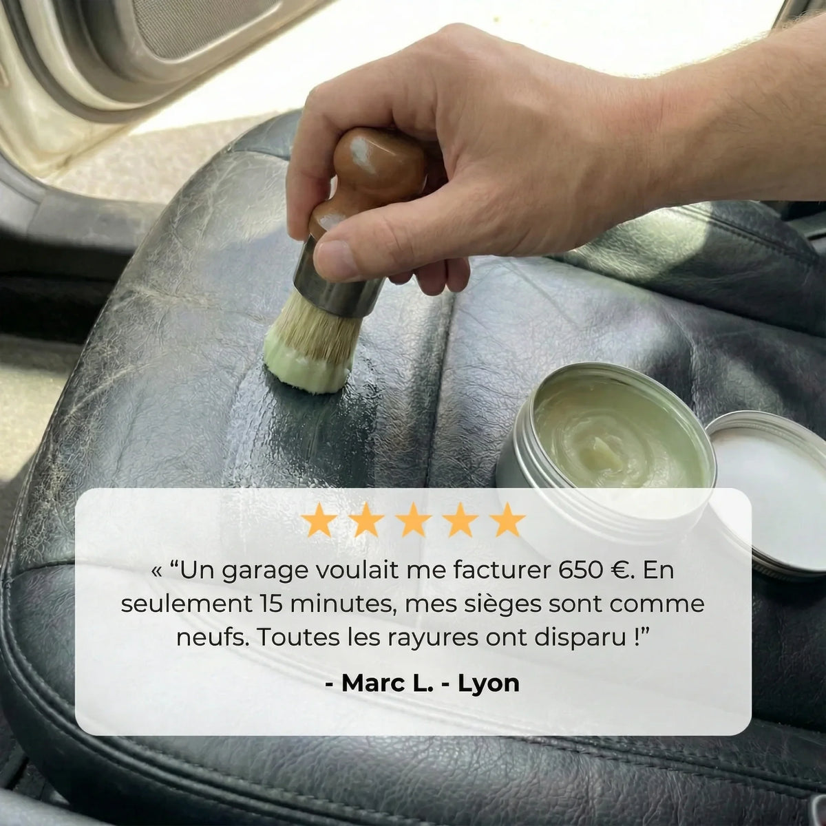 Restauration du cuir siège auto